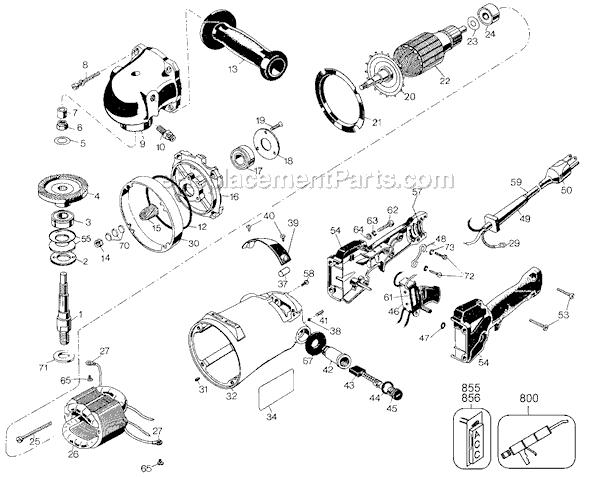 Page A Diagram and Parts List for 4075 Type 4 Black and Decker Sander Polisher
